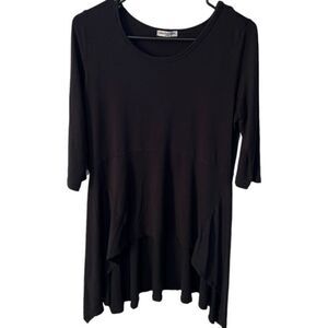 Cha Cha Vente Flowy Black Long Sleeve Blouse